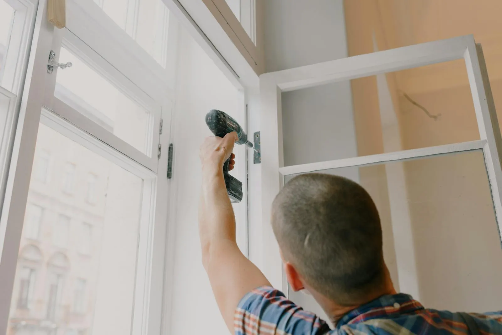 Modern replacement window detail during renovation